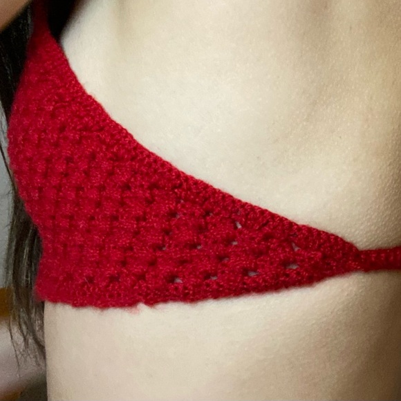 Red Mesh Crop Top/Brallete - Picture 5 of 5